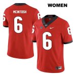 Women's Georgia Bulldogs NCAA #6 Kenny McIntosh Nike Stitched Red Legend Authentic College Football Jersey YQI8554WS